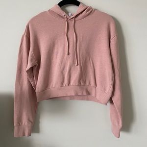 H&M Cropped Hoodie Pink
